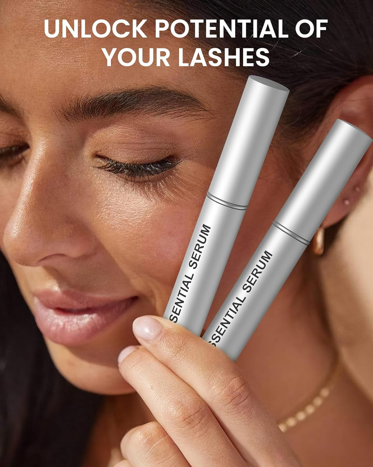 Eyelash Serum- Natural Comestic Eyelash Serum for Longer, Thicker Lashes & Brows, Boost Lash Serum Vegan & Cruelty-Free-Niacinamide, Centella Asiatica Leaf Extract(10 Ml Silver)